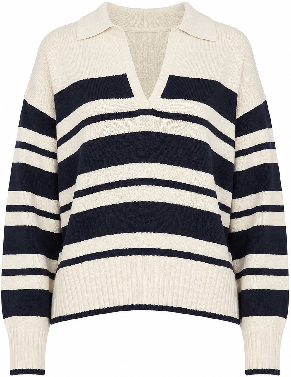 LPA Cream Navy Rindle Sweater