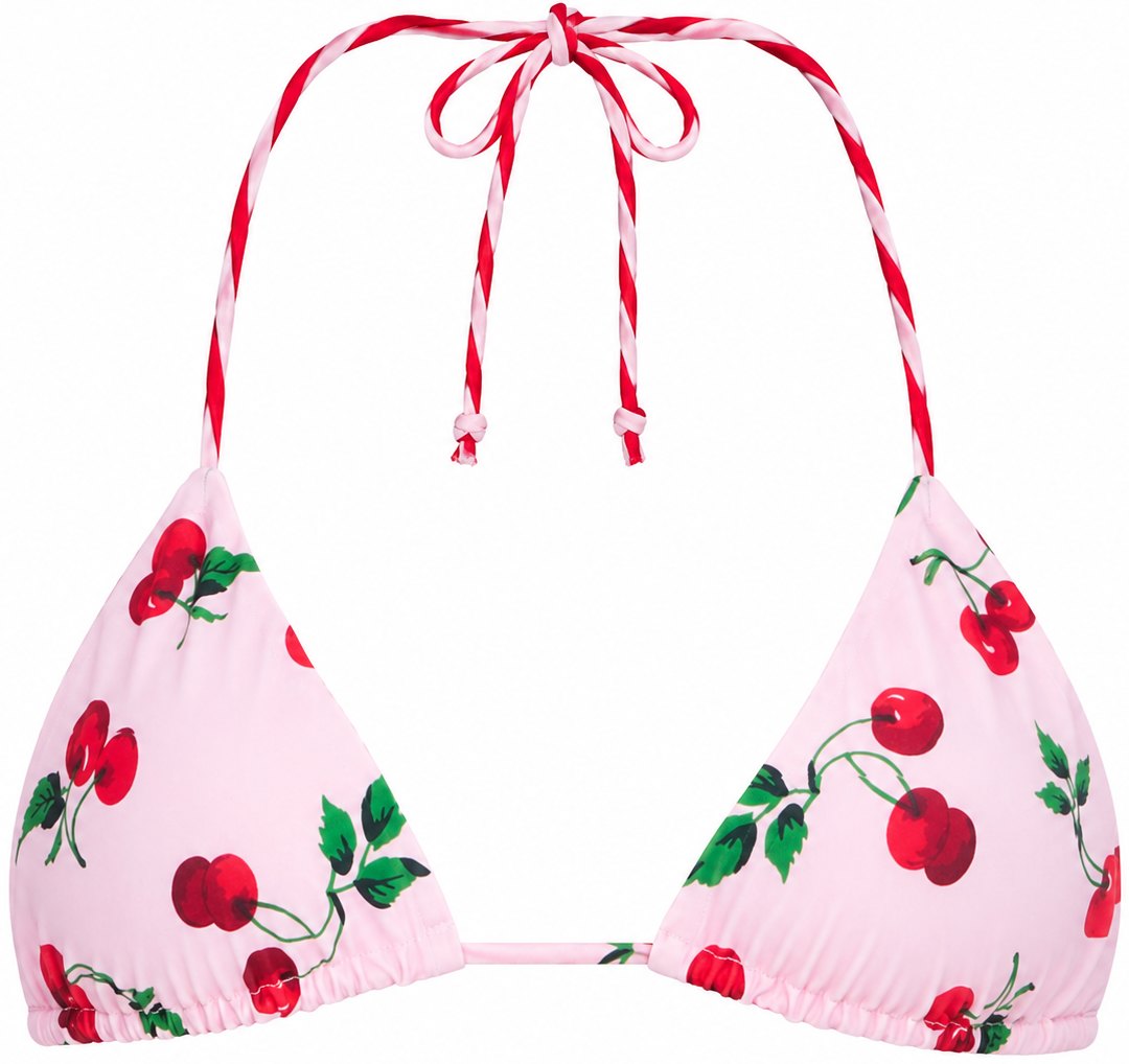 Leslie Amon Red Pink Ruby Bikini Top
