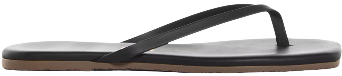 Tkees Black Square Lily Flip Flops