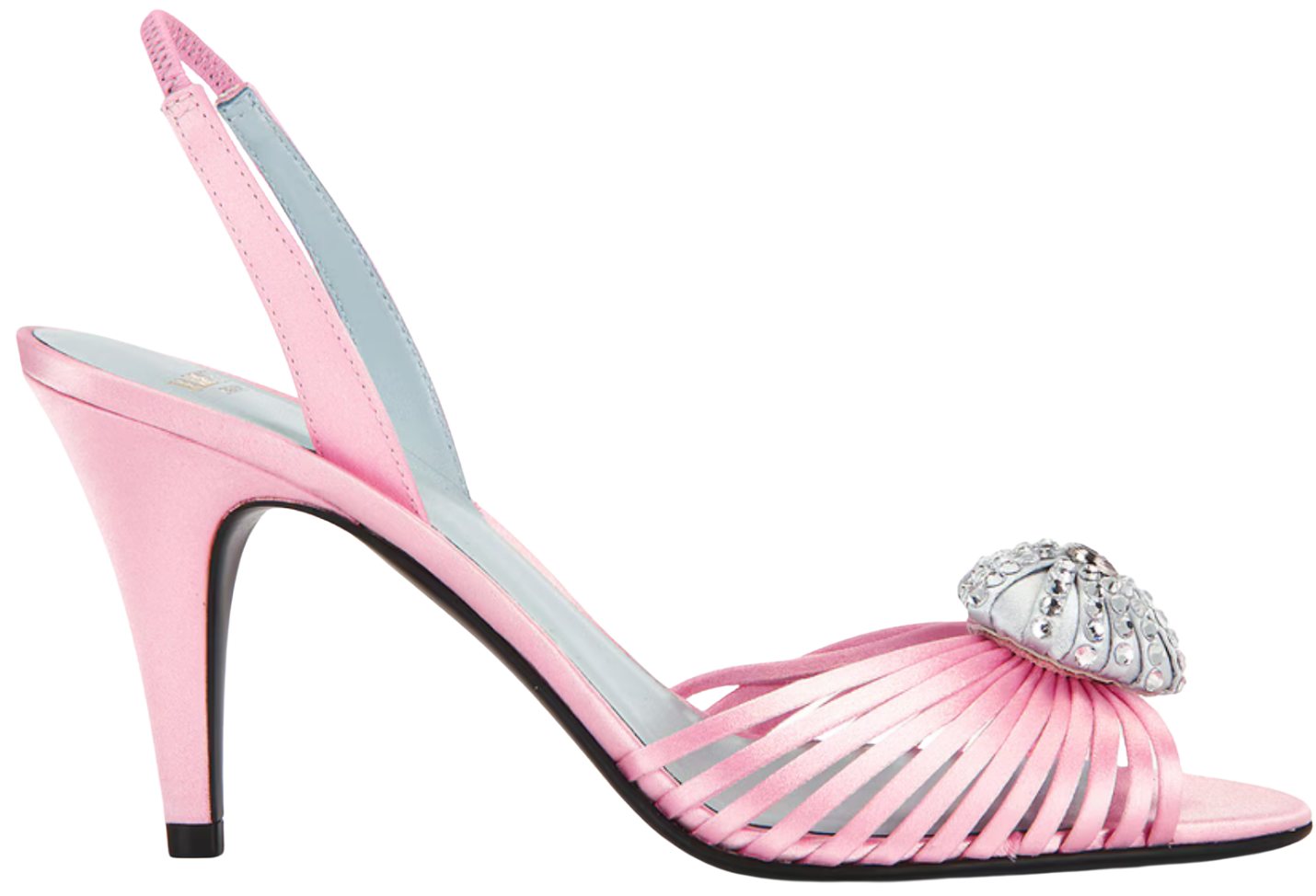 Valentino Garavani Rose Couture Silver Crystal Royal Heart Sandals