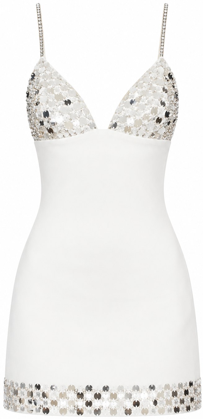 Retrofete White Embellished Mya Dress