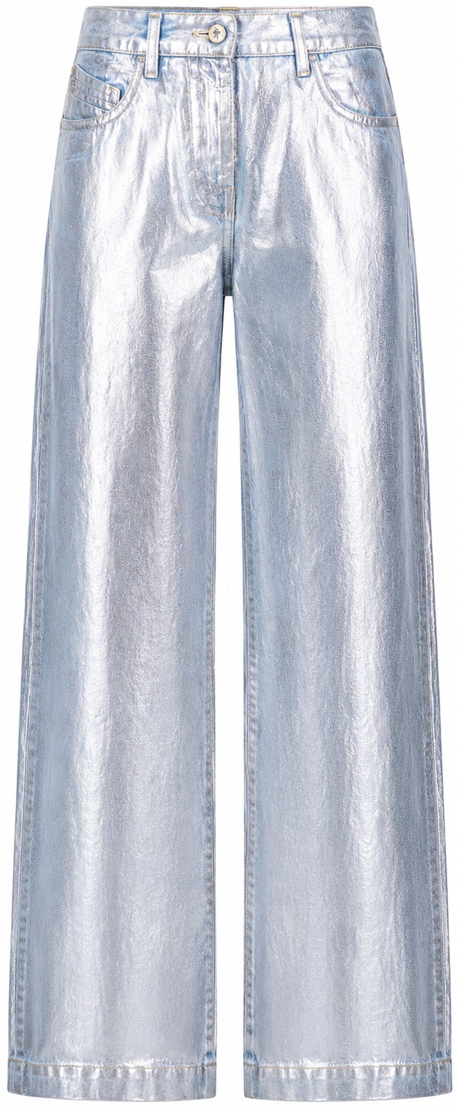 The Attico Silver Laminated Pants
