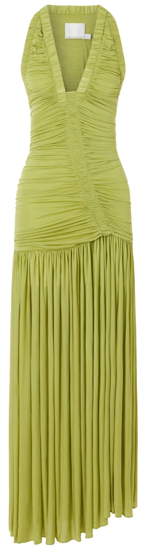 Christopher Esber Lime Green Mesh Orion Gown