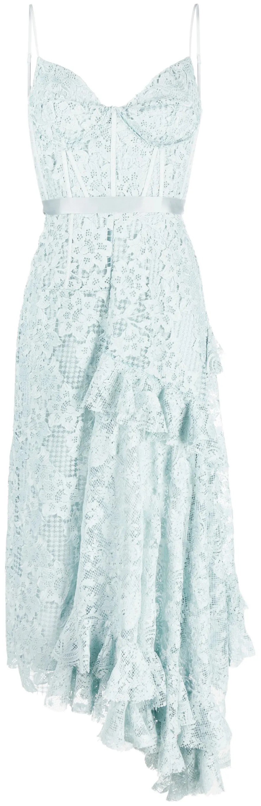 Erdem Light Blue Asymmetric Lace Dress