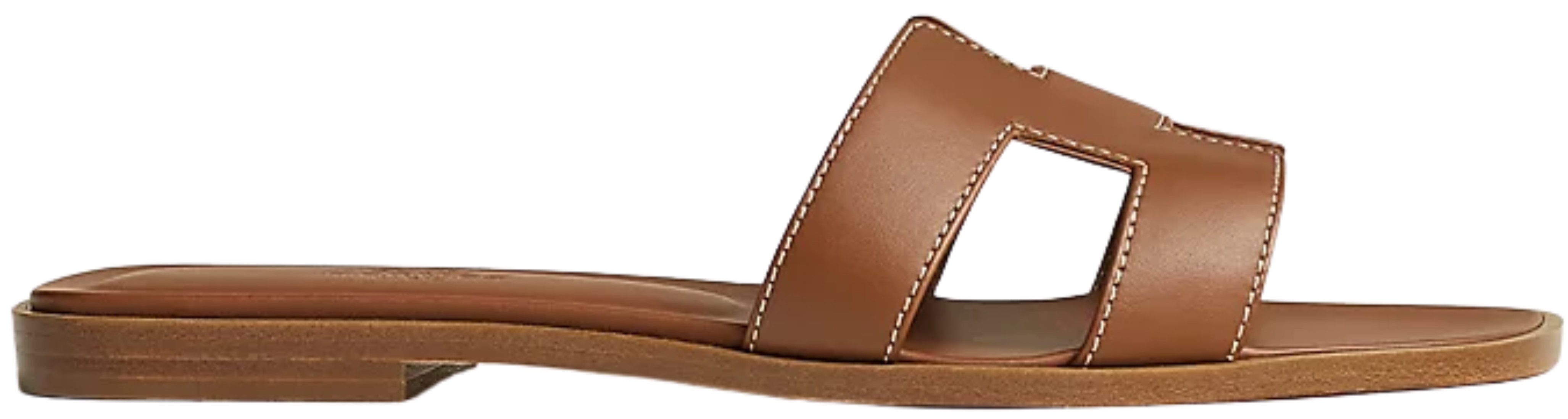 Hermes Brown Gold Oran Sandals