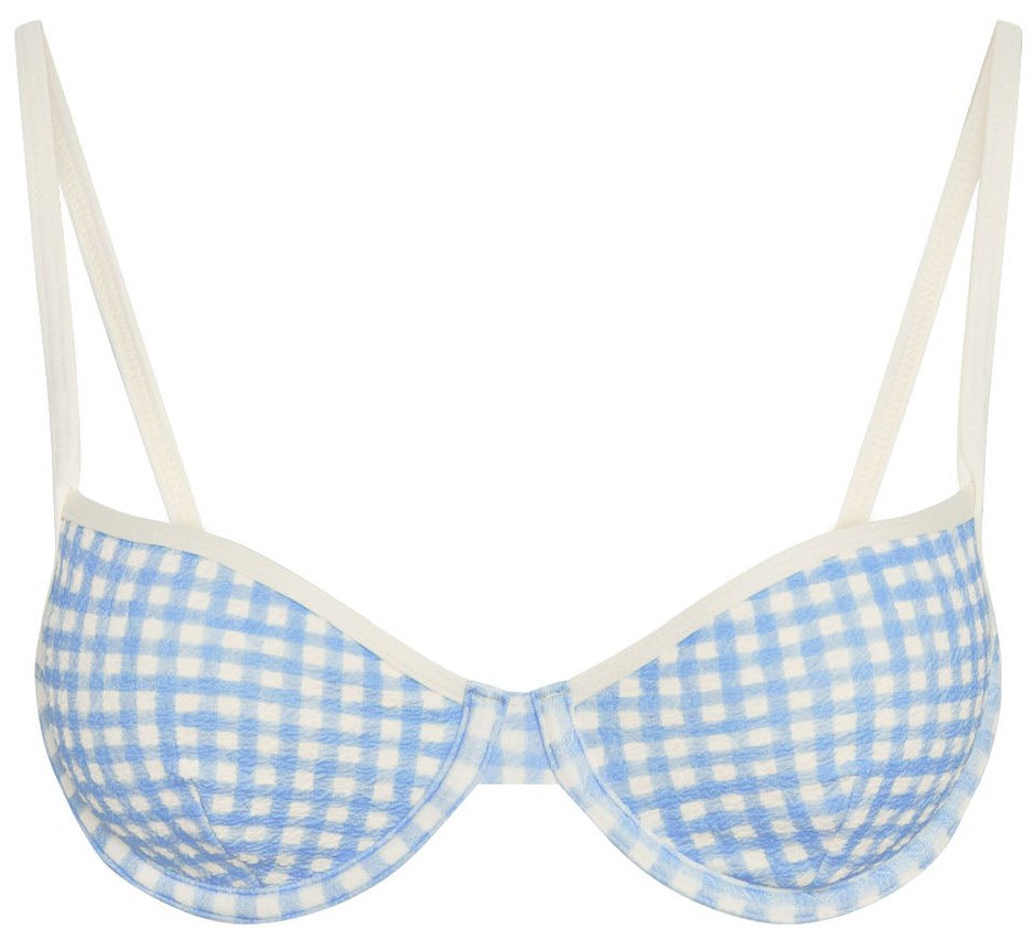 Monday Swimwear Sky Gingham Capri Bikini Top