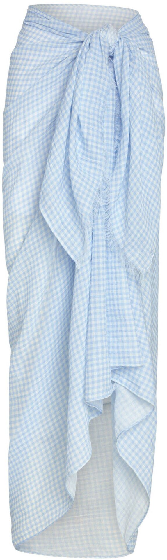 Monday Swimwear Sky Gingham Crinkle Linen St Tropez Sarong