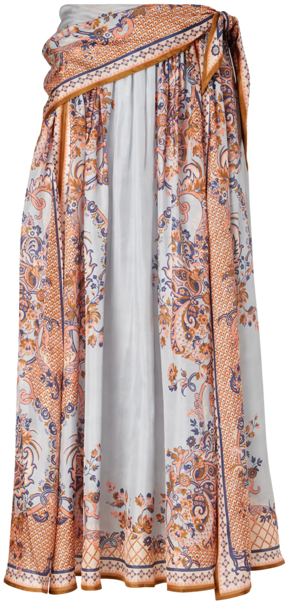 Zimmermann Blue Paisley Floral Aster Skirt