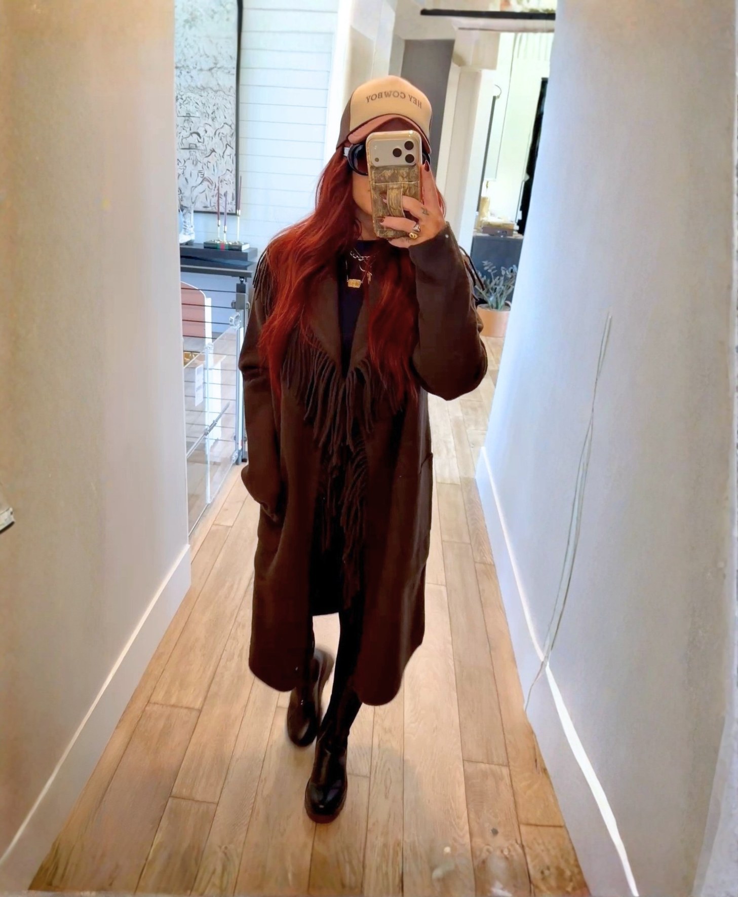 Chelsea DeBoer Dark Brown Fringe Coat