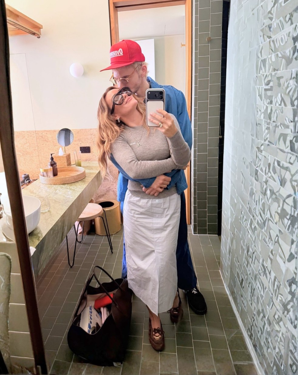 Hilary Duff Grey Ribbed Miu Miu Sweater