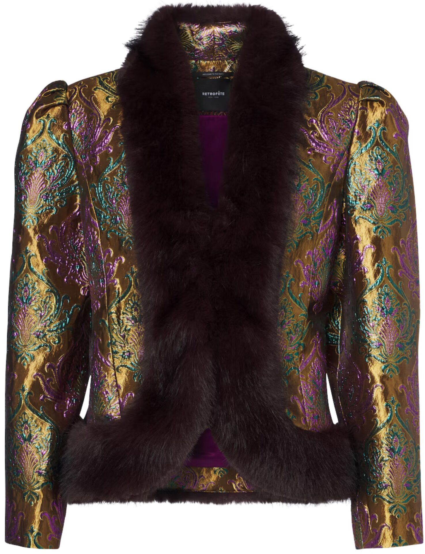 Retrofete Met Ochre Damask Delphira Jacket