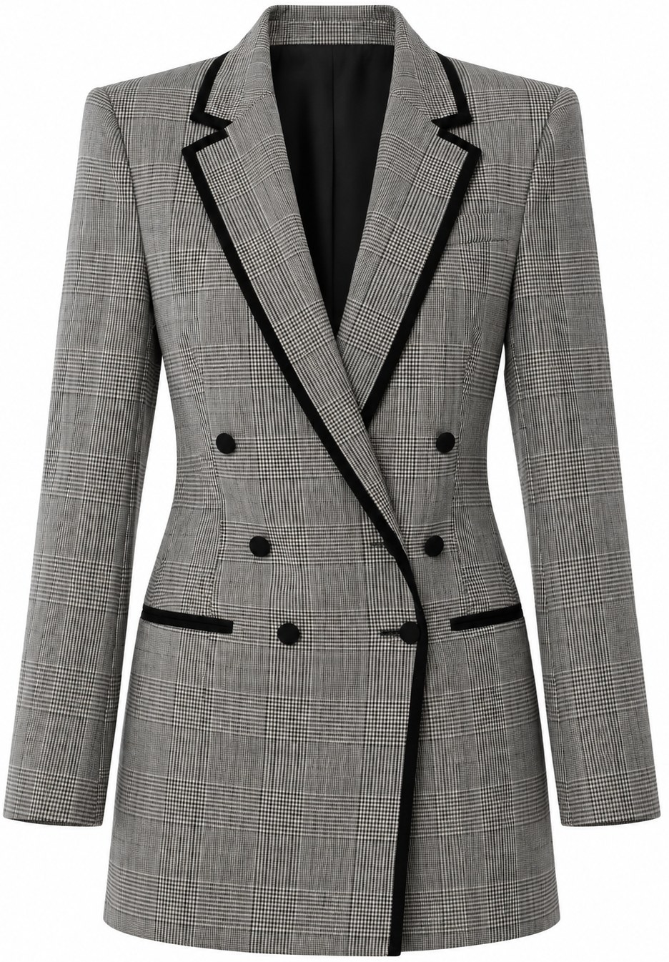 Saint Laurent Grey Plaid Print Jacket