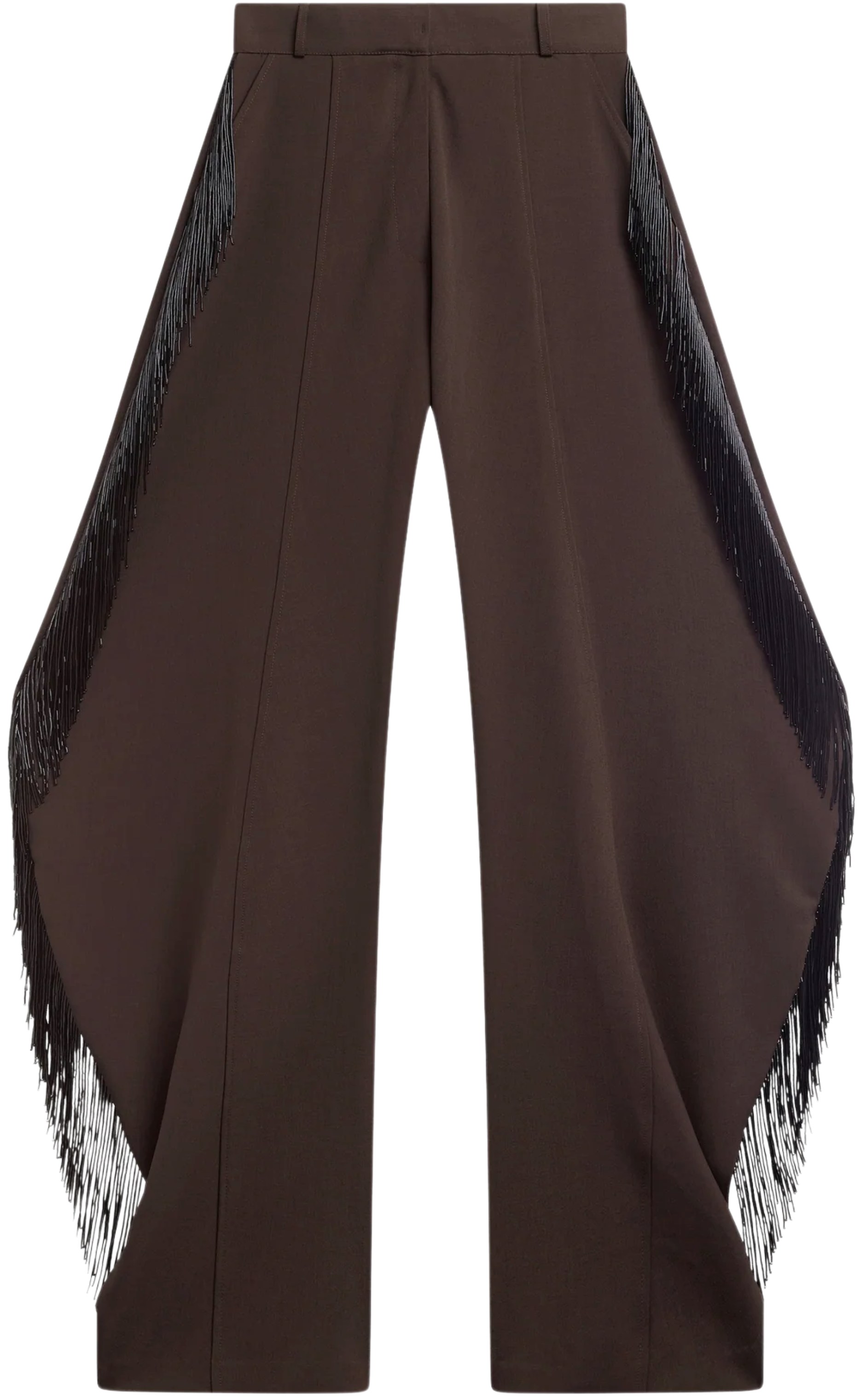 The Frankie Shop Brown Fringe Pants