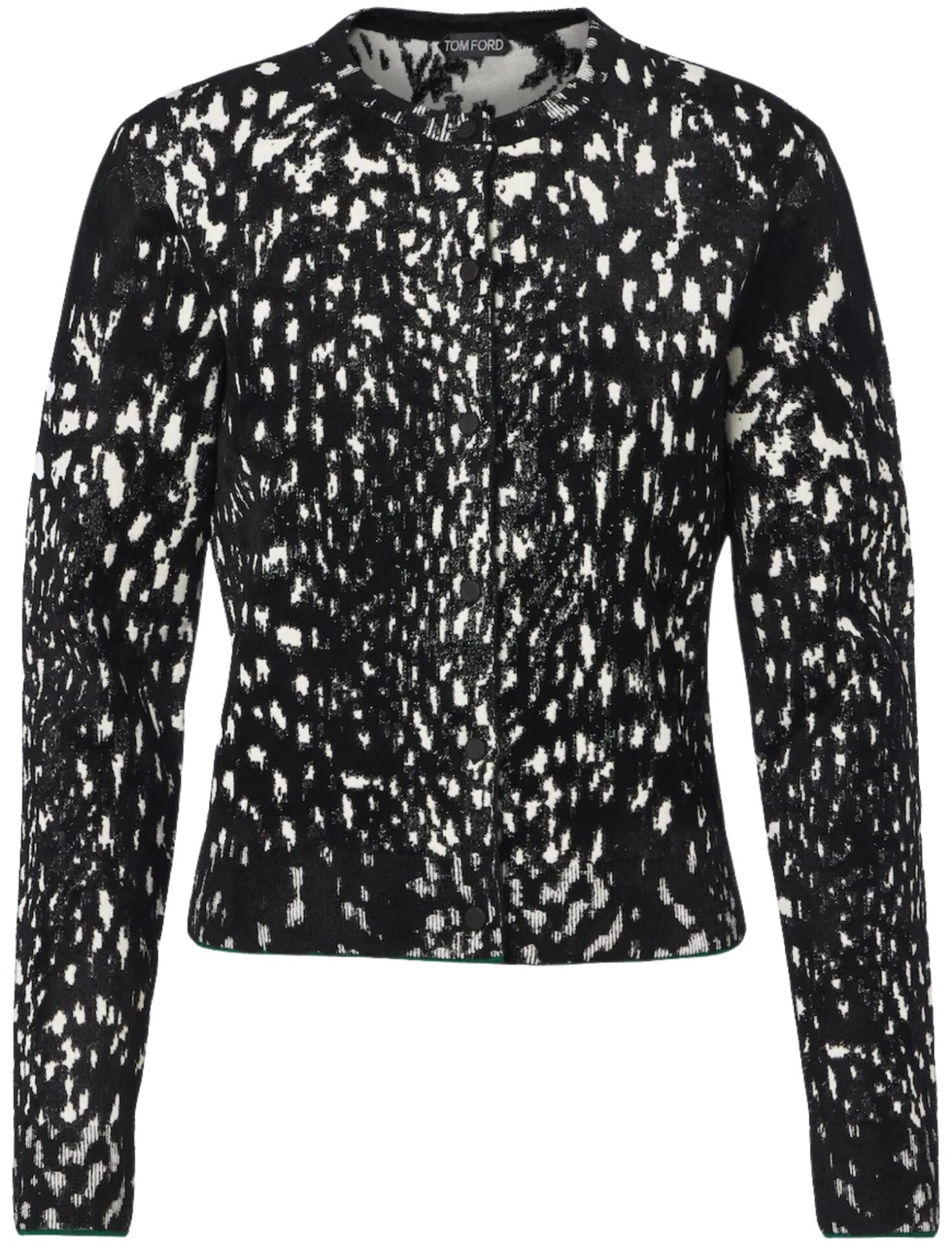 Tom Ford Black White Lynx Motif Cardigan