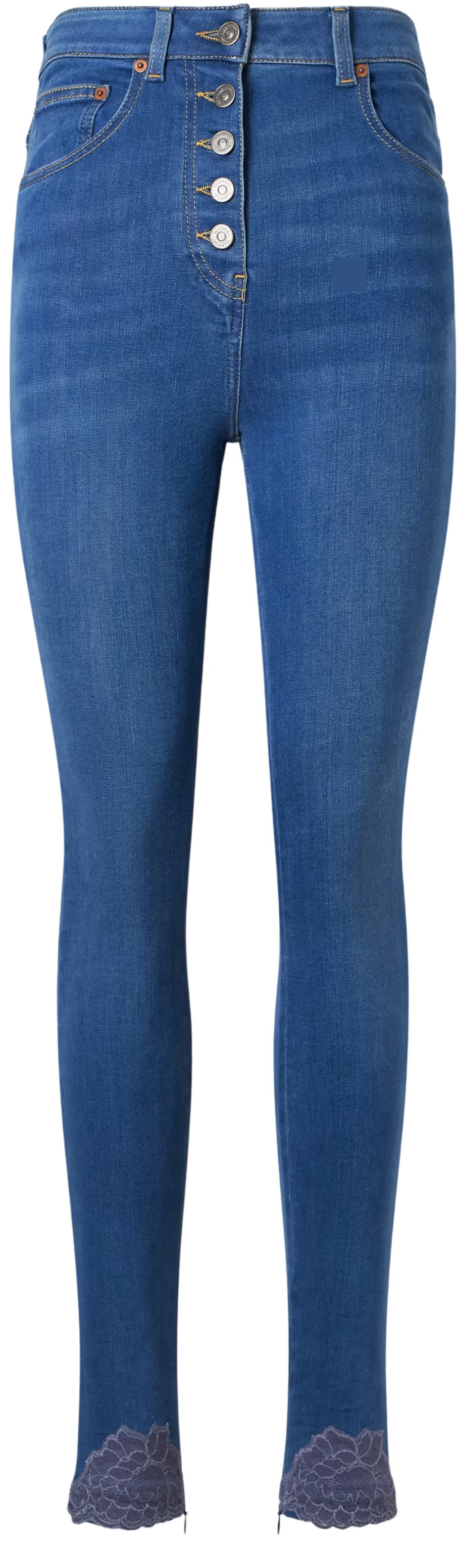 Valentino Garavani Blue Skinny Lace Trim Jeans
