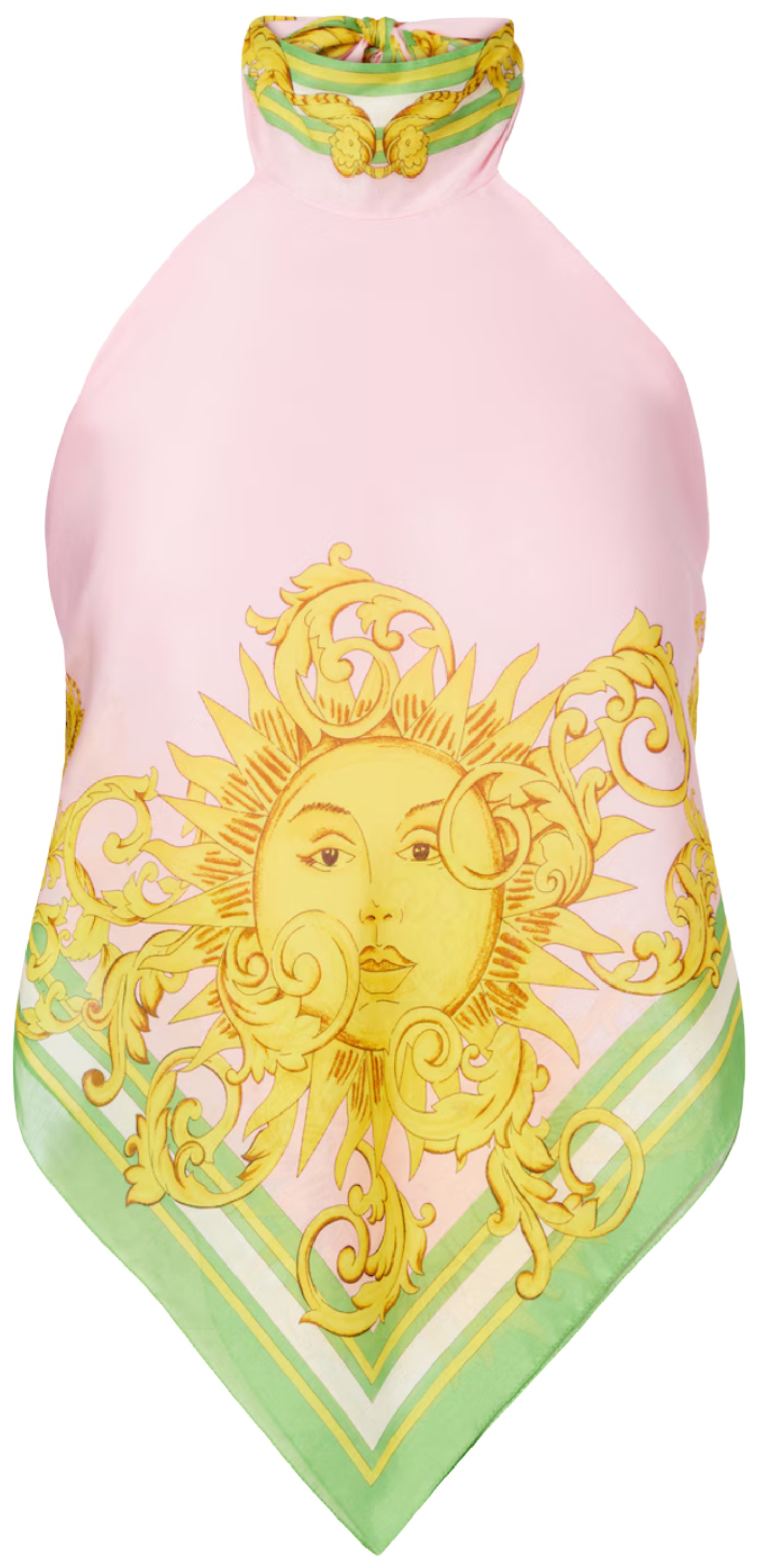 Versace Yellow Pink Sun Print Top