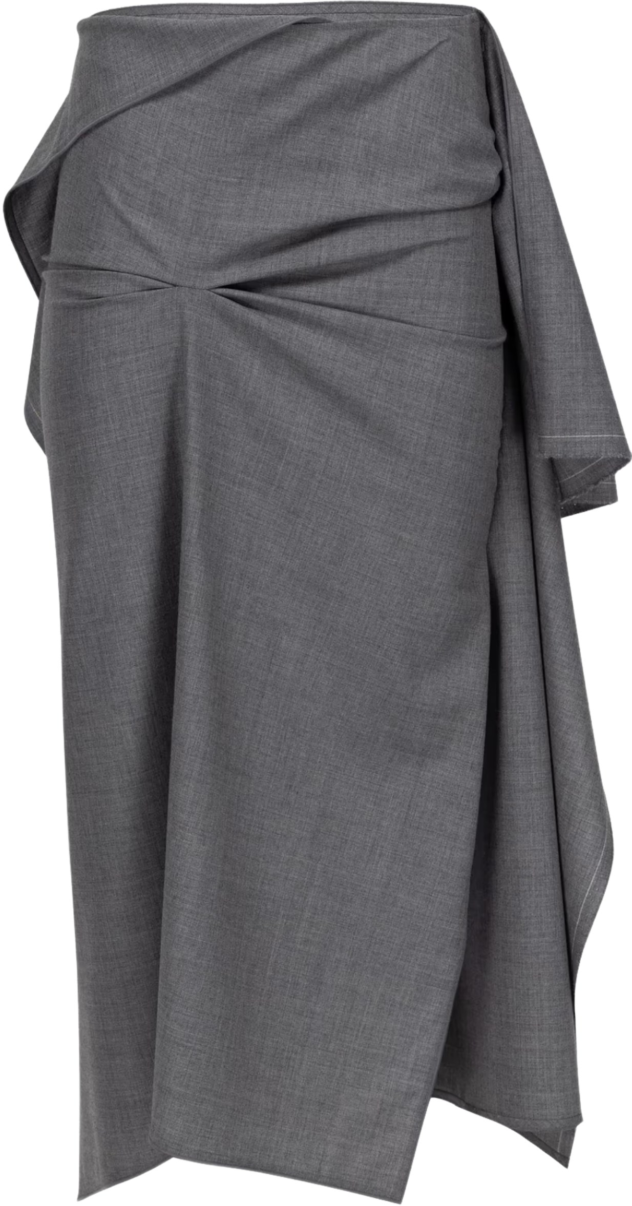 Victoria Beckham Grey Melange Draped Skirt